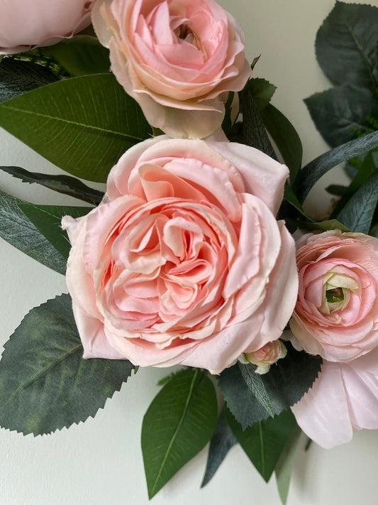 Faux Floral Heart in Pale Pink