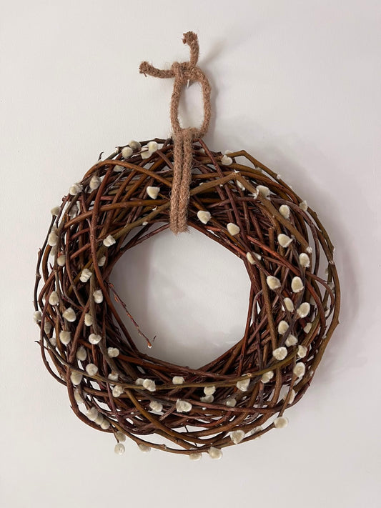 Small Dried Pussy Willow Wreath