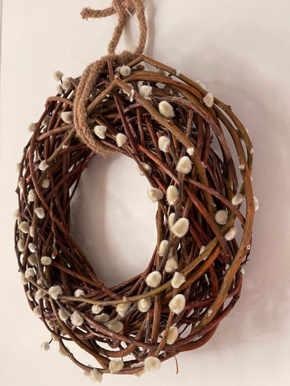 Small Dried Pussy Willow Wreath