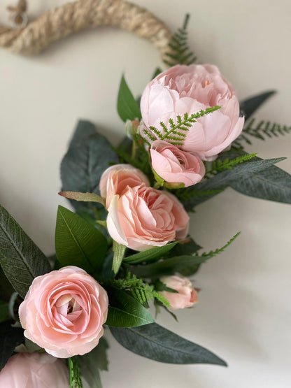 Faux Floral Heart in Pale Pink