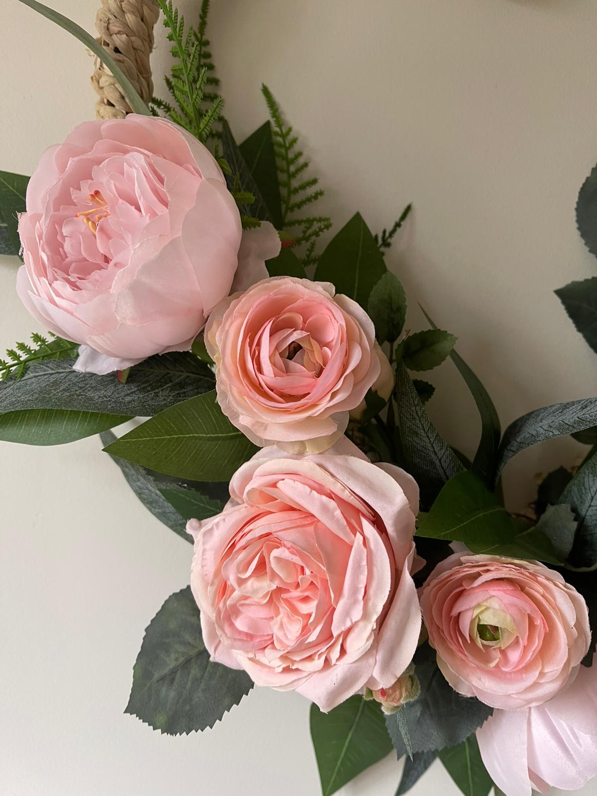 Faux Floral Heart in Pale Pink